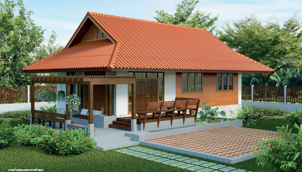 Thiết kế biệt thự vườn 1 tầng mái Thái