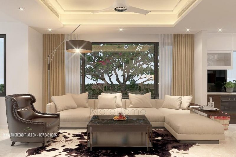 Tạo ra một không gian nội thất phòng khách với tông màu trung tính để làm nổi bật sự hiện đại và sang trọng.