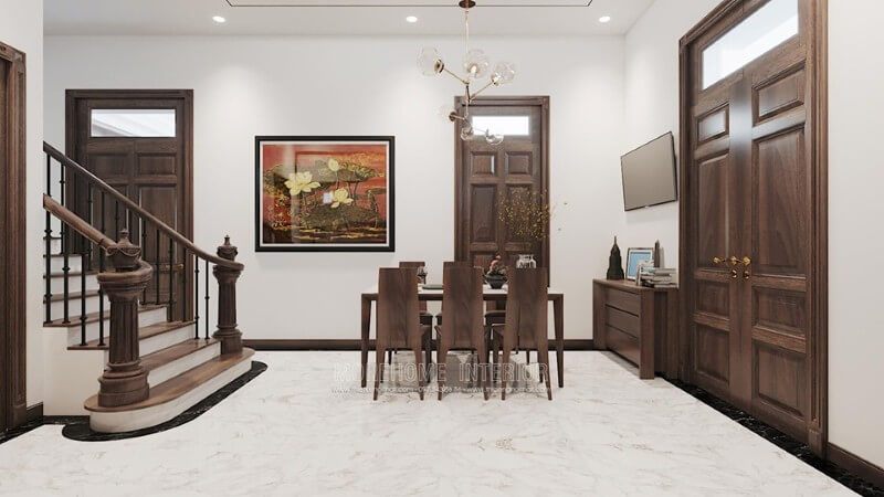 Mẫu cửa gỗ tự nhiên 2 cánh có thiết kế hiện đại và đẹp mắt, là lựa chọn tuyệt vời cho không gian nội thất của nhà biệt thự, nhà phố.