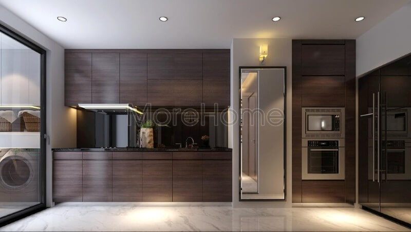 Dạng đá ốp bếp nhân tạo có vẻ như đã trở thành một yếu tố nổi bật, khó bỏ qua.