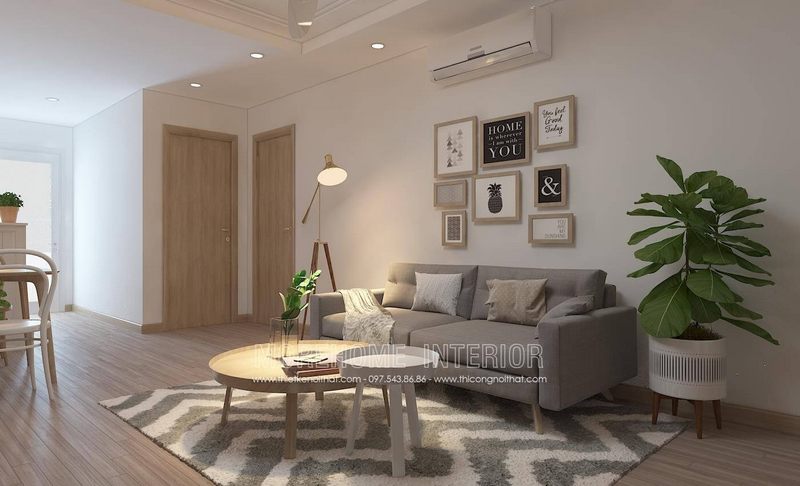 Cửa gỗ phòng khách màu MH14 sáng vân gỗ.