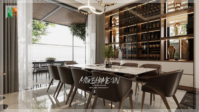 Kệ tủ rượu cánh kính góp phần tạo nên sự sang trọng và tiện dụng cho không gian sống của bạn.