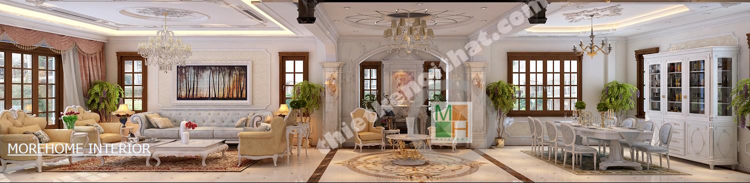 Nội thất phòng khách tân cổ điển – không gian sống kén gia chủ Nội thất phòng khách tân cổ điển – không gian sống kén gia chủ
