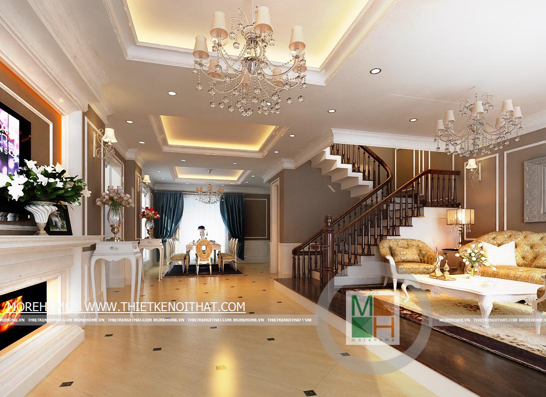 Nội thất phòng khách tân cổ điển – không gian sống kén gia chủ Nội thất phòng khách tân cổ điển – không gian sống kén gia chủ