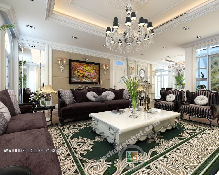 Nội thất phòng khách tân cổ điển – không gian sống kén gia chủ Nội thất phòng khách tân cổ điển – không gian sống kén gia chủ