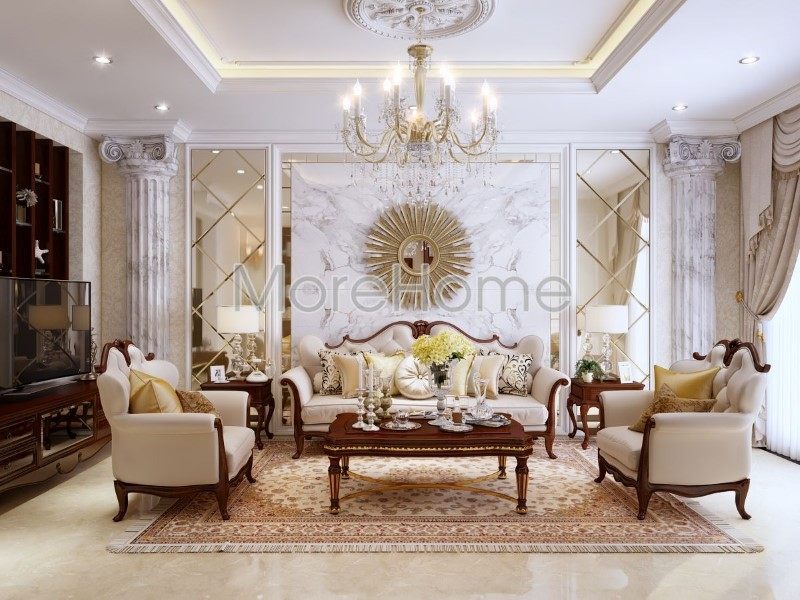 Nội thất phòng khách tân cổ điển – không gian sống kén gia chủ Nội thất phòng khách tân cổ điển – không gian sống kén gia chủ