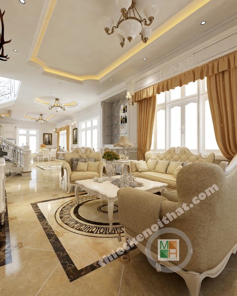 Nội thất phòng khách tân cổ điển – không gian sống kén gia chủ Nội thất phòng khách tân cổ điển – không gian sống kén gia chủ