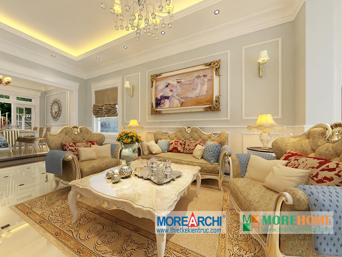 Nội thất phòng khách tân cổ điển – không gian sống kén gia chủ Nội thất phòng khách tân cổ điển – không gian sống kén gia chủ