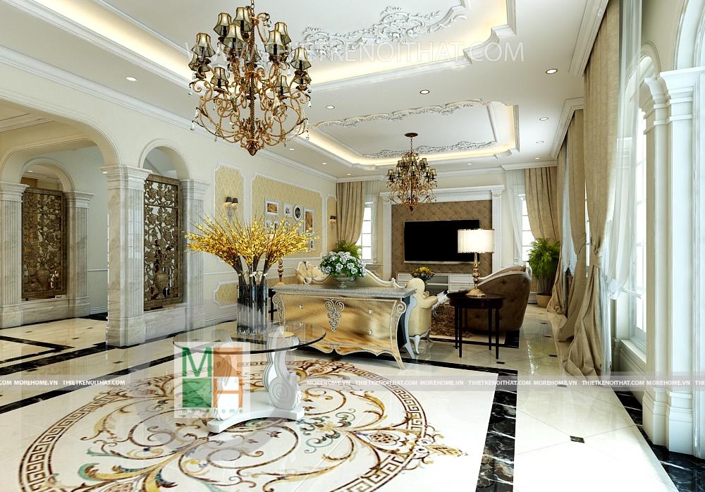 Nội thất phòng khách tân cổ điển – không gian sống kén gia chủ Nội thất phòng khách tân cổ điển – không gian sống kén gia chủ