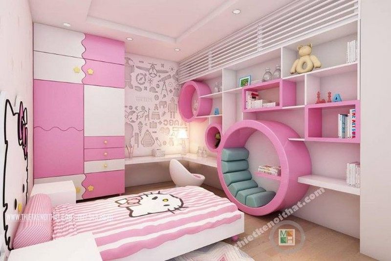 Ngỡ lạc chốn thần tiên với mẫu phòng ngủ màu hồng dành cho bé gái Ngỡ lạc chốn thần tiên với mẫu phòng ngủ màu hồng dành cho bé gái