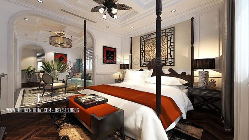 Thiết kế nội thất tân cổ điển gỗ Việt