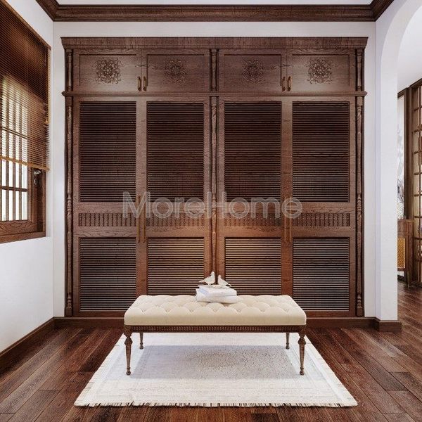 Thiết kế nội thất phòng ngủ gỗ tự nhiên đẹp