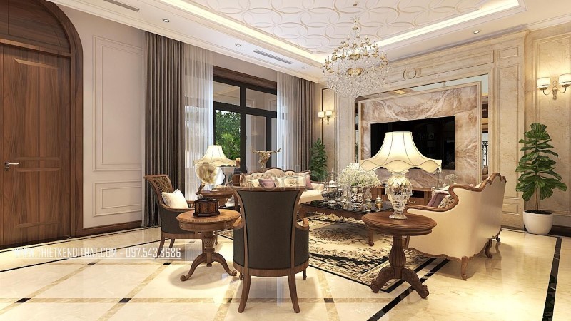 Sofa gỗ óc chó tân cổ điển Sofa gỗ óc chó tân cổ điển