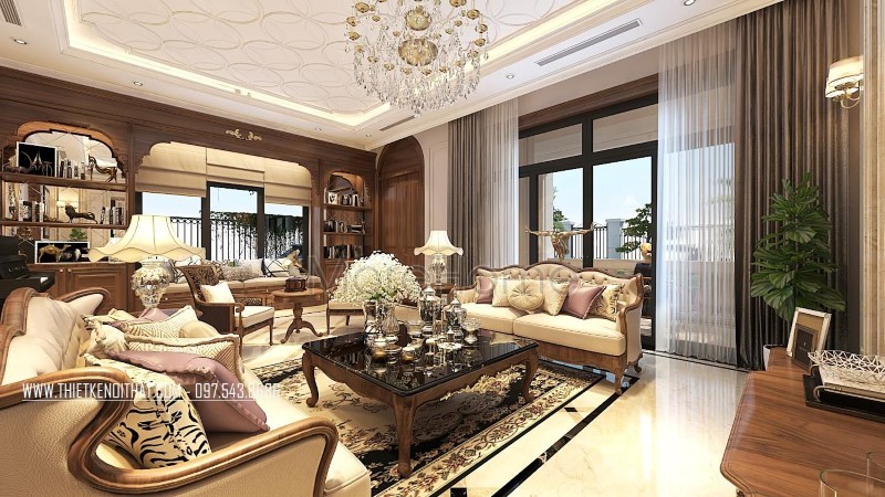 Sofa gỗ óc chó tân cổ điển Sofa gỗ óc chó tân cổ điển