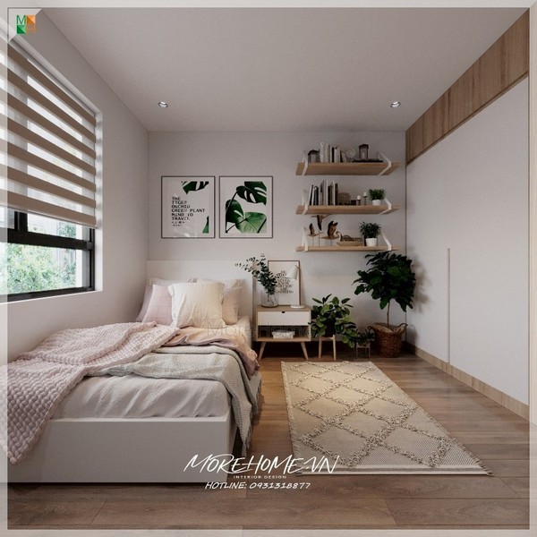Giường ngủ gỗ công nghiệp màu trắng