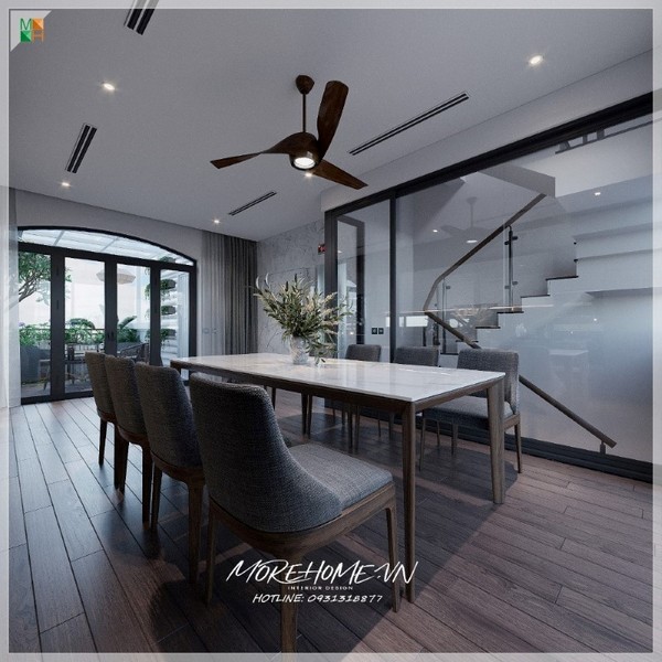 Thiết kế nội thất chung cư gỗ óc chó