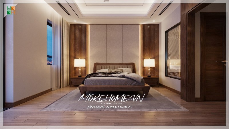 Thiết kế nội thất chung cư gỗ óc chó