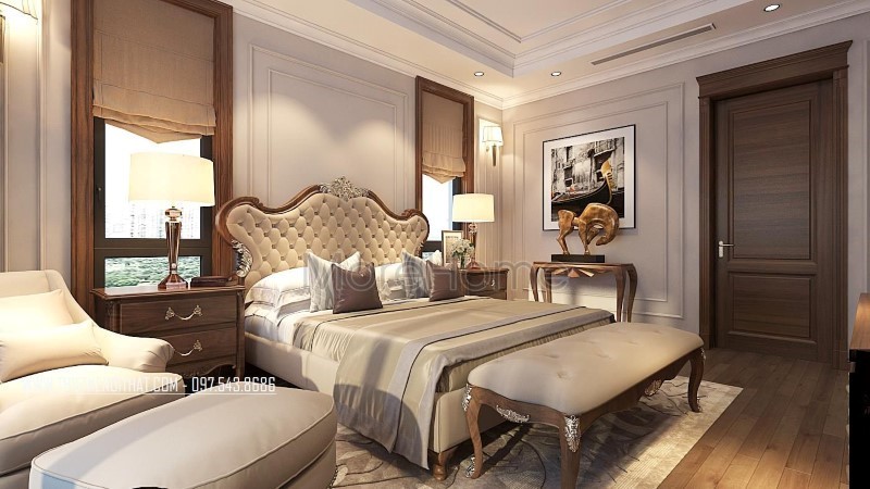 Thiết kế nội thất chung cư gỗ óc chó