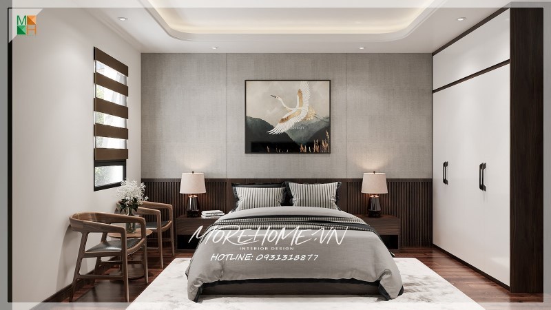 Thiết kế nội thất chung cư gỗ óc chó