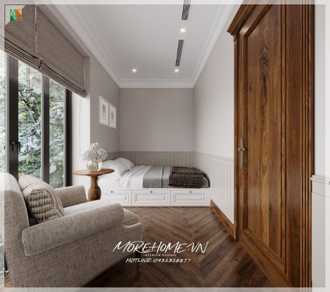 Thiết kế nội thất chung cư gỗ óc chó