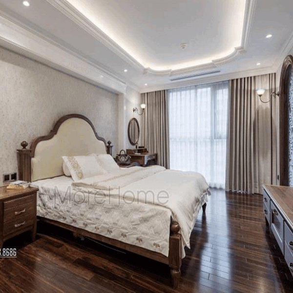 Thiết kế phòng ngủ gỗ óc chó