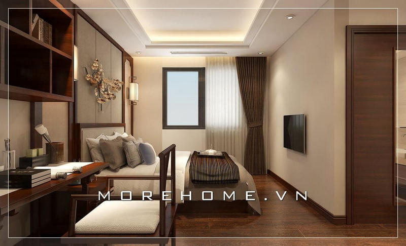 bàn học liền giá sách hiện đại