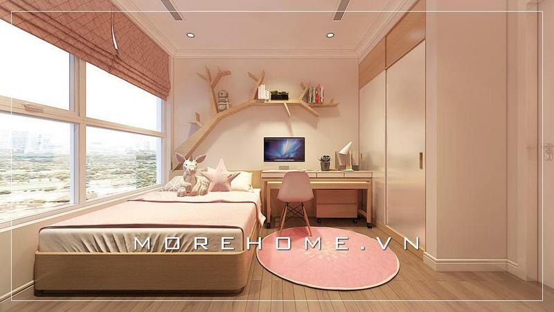 bàn học liền giá sách hiện đại