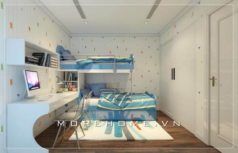 bàn học liền giá sách hiện đại