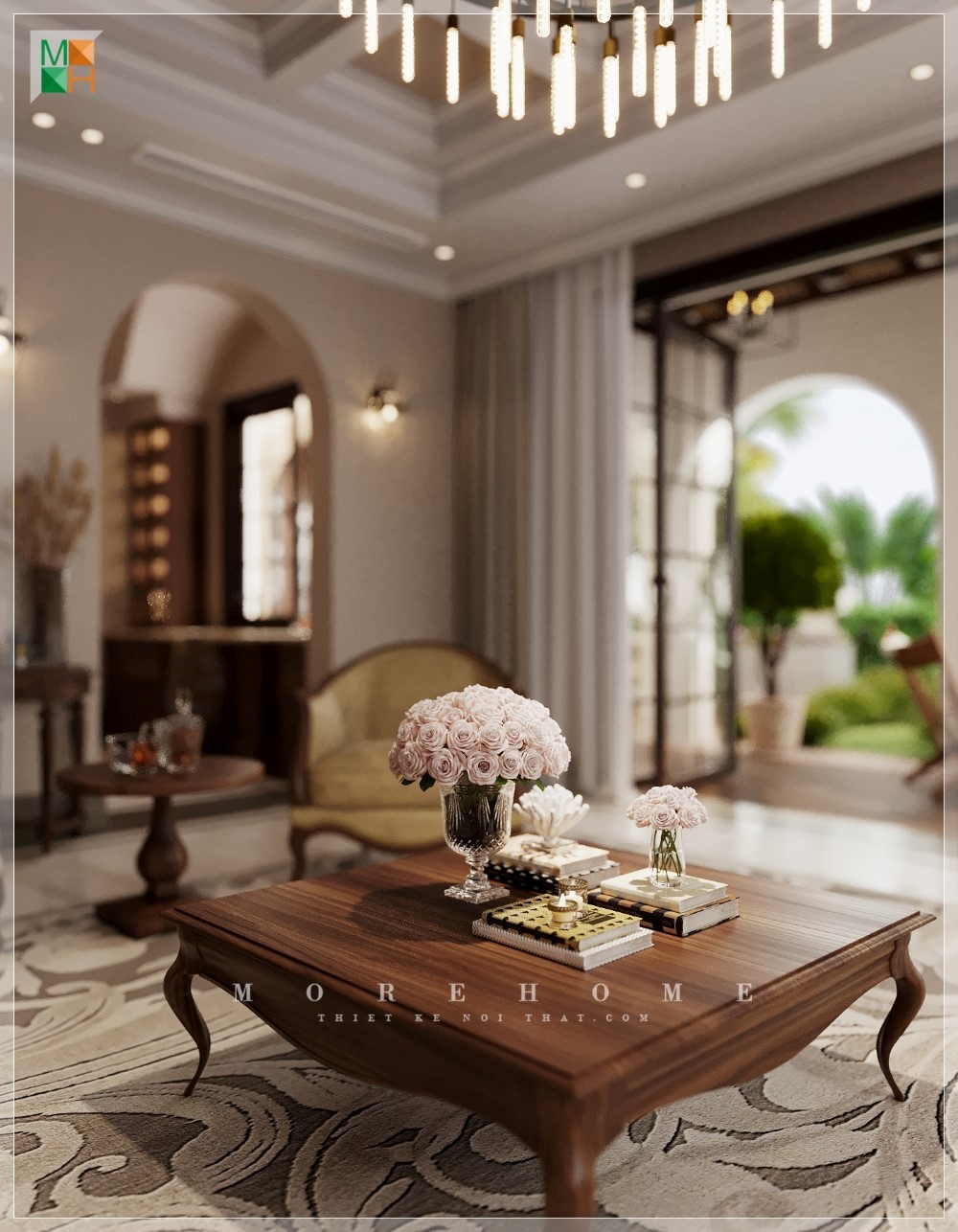 Thi công nội thất gỗ óc chó