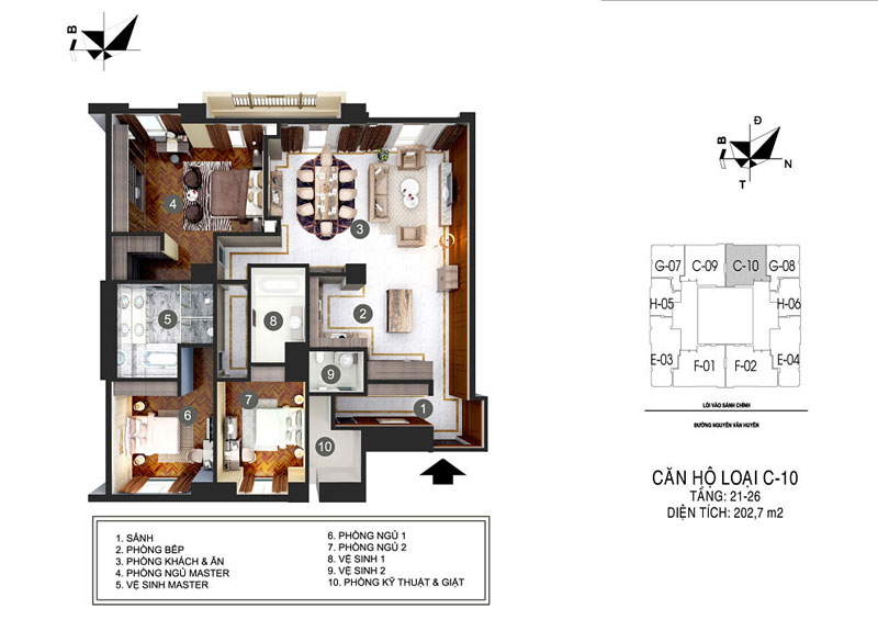 Mẫu thiết kế nội thất căn hộ chung cư D'Palais De Louis 202,2m2 Mẫu thiết kế nội thất căn hộ chung cư D'Palais De Louis 202,2m2