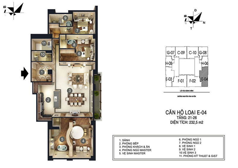 Mẫu thiết kế nội thất căn hộ chung cư D'Palais De Louis 232,5m2 Mẫu thiết kế nội thất căn hộ chung cư D'Palais De Louis 232,5m2