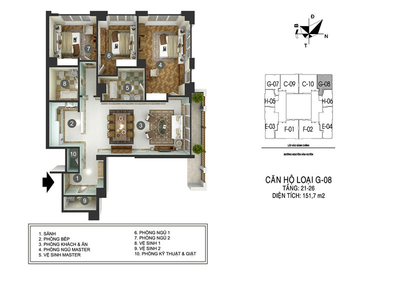 Mẫu thiết kế nội thất căn hộ chung cư D'Palais De Louis 151m2 Mẫu thiết kế nội thất căn hộ chung cư D'Palais De Louis 151m2