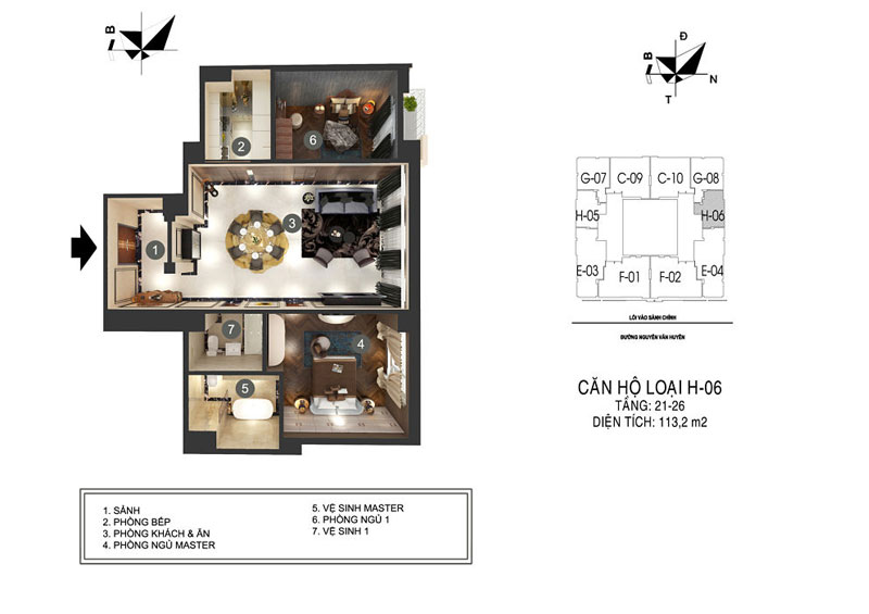 Mẫu thiết kế nội thất căn hộ chung cư D'Palais De Louis 113,2m2 Mẫu thiết kế nội thất căn hộ chung cư D'Palais De Louis 113,2m2