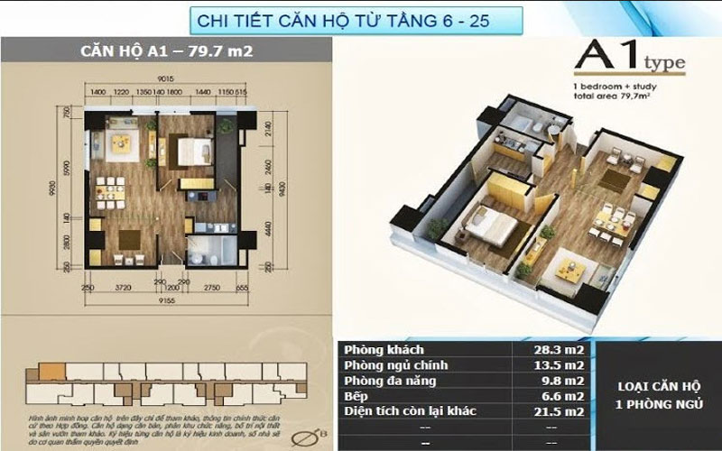 Mẫu thiết kế nội thất căn hộ chung cư Star City 79,7m2 Mẫu thiết kế nội thất căn hộ chung cư Star City 79,7m2