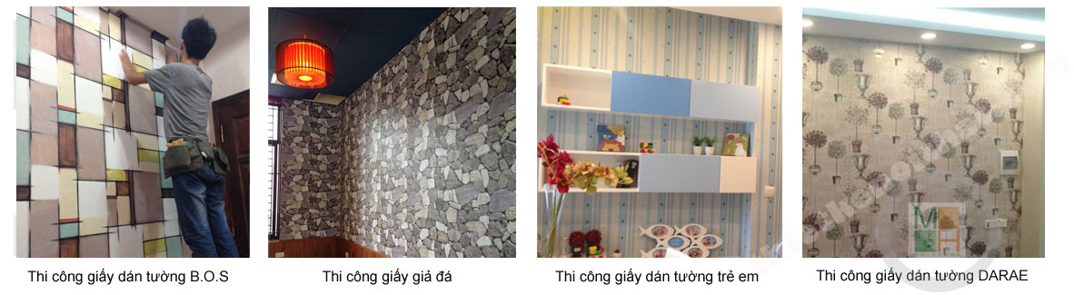 Thi công giấy dán tường hàn quốc Thi công giấy dán tường Hàn Quốc